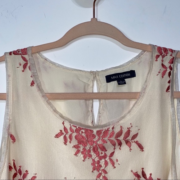 Max Studio Lace Overlay Tank - Picture 5 of 9